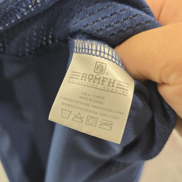 ROMFH Shirt XL 1214 SZ 4 Blue Dri Lite Active Equestrian Horse Riding - Picture 9 of 11